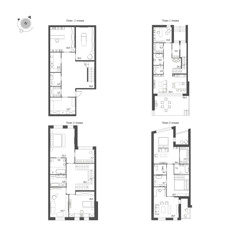 8 ккв, 428.5 м² в ЖК "ЛДМ" - планировка, фото №1