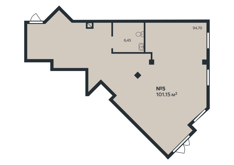 Помещение, 101.15 м² в ЖК "Эдельвейс.Янино" - планировка, фото №1