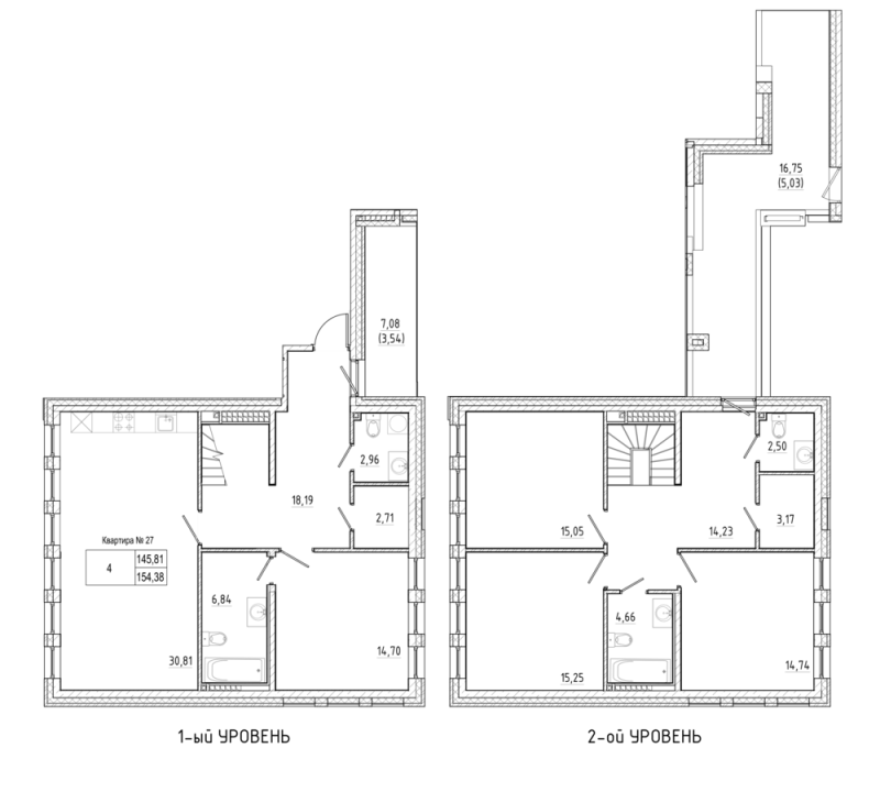 4-комнатная квартира, 175.3 м² - планировка, фото №1