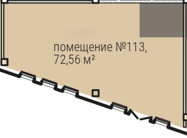 Помещение, 72.56 м² в ЖК "Smart Гранитная" - планировка, фото №1