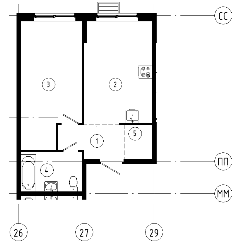 1-комнатная квартира, 41.1 м² в ЖК "Ягодное Река Парк" - планировка, фото №1