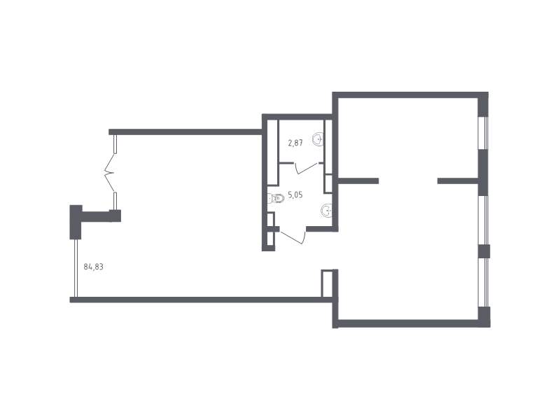 Помещение, 92.75 м² в ЖК "Южная Нева" - планировка, фото №1