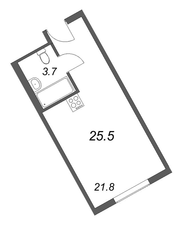 Квартира-студия, 25.5 м² в ЖК "ARTSTUDIO M103" - планировка, фото №1