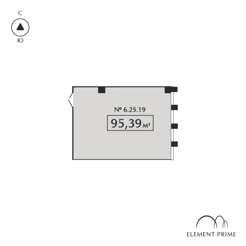 Помещение, 95.39 м² в ЖК "ELEMENT PRIME" - планировка, фото №1