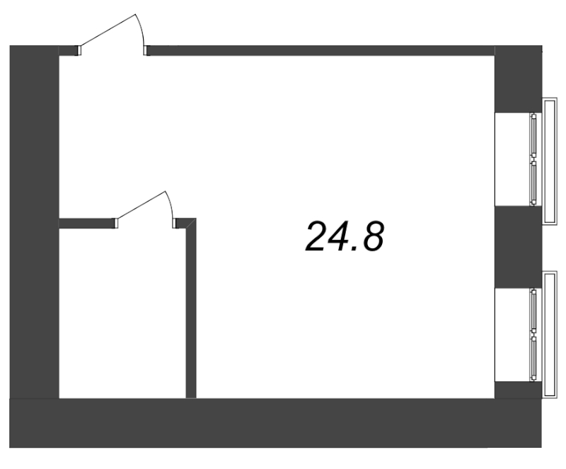 Квартира-студия, 23.8 м² в ЖК "Полтавская, д.10" - планировка, фото №1