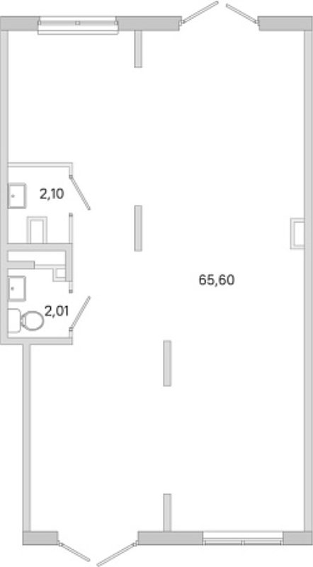 Помещение, 69.71 м² в ЖК "ЮгТаун" - планировка, фото №1