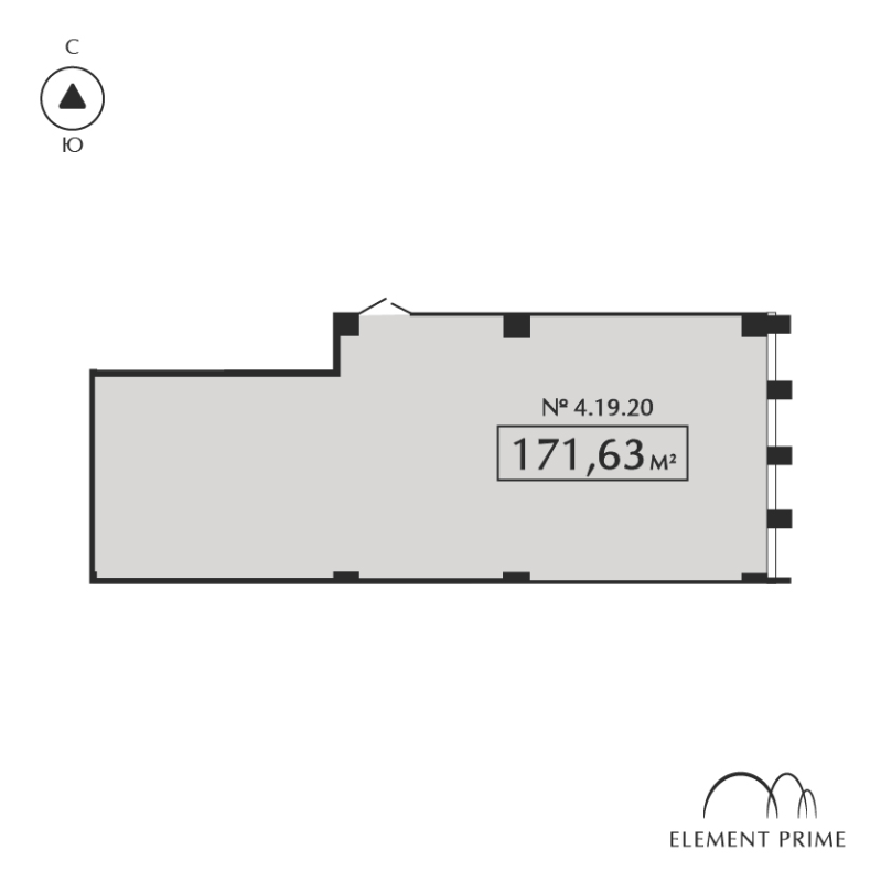 Помещение, 171.63 м² в ЖК "ELEMENT PRIME" - планировка, фото №1