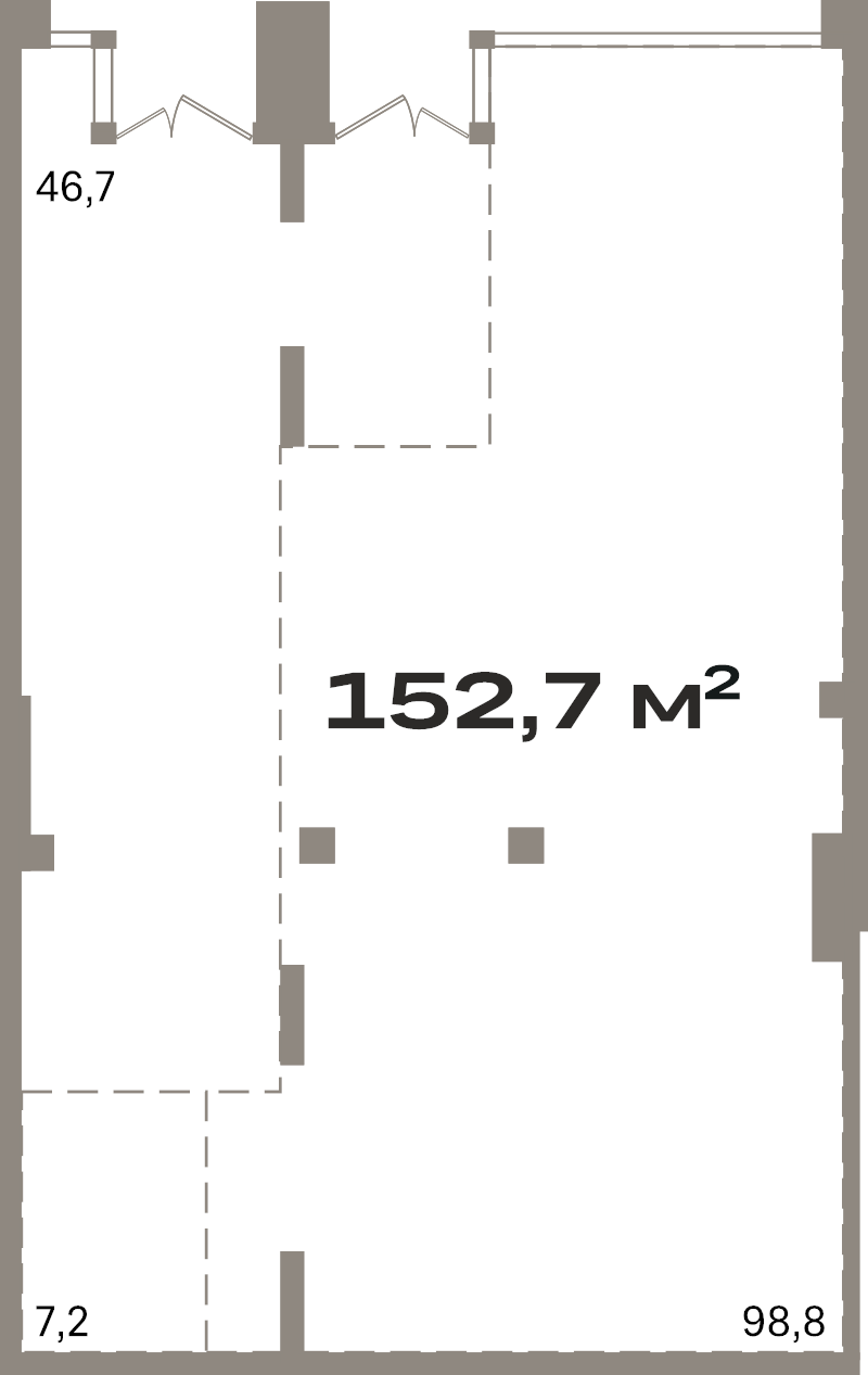Помещение, 152.7 м² в ЖК "Северный ветер" - планировка, фото №1