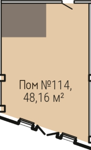 Помещение, 48.16 м² в ЖК "Smart Гранитная" - планировка, фото №1
