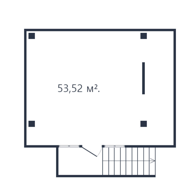 Помещение, 53.52 м² в ЖК "Ромашки" - планировка, фото №1