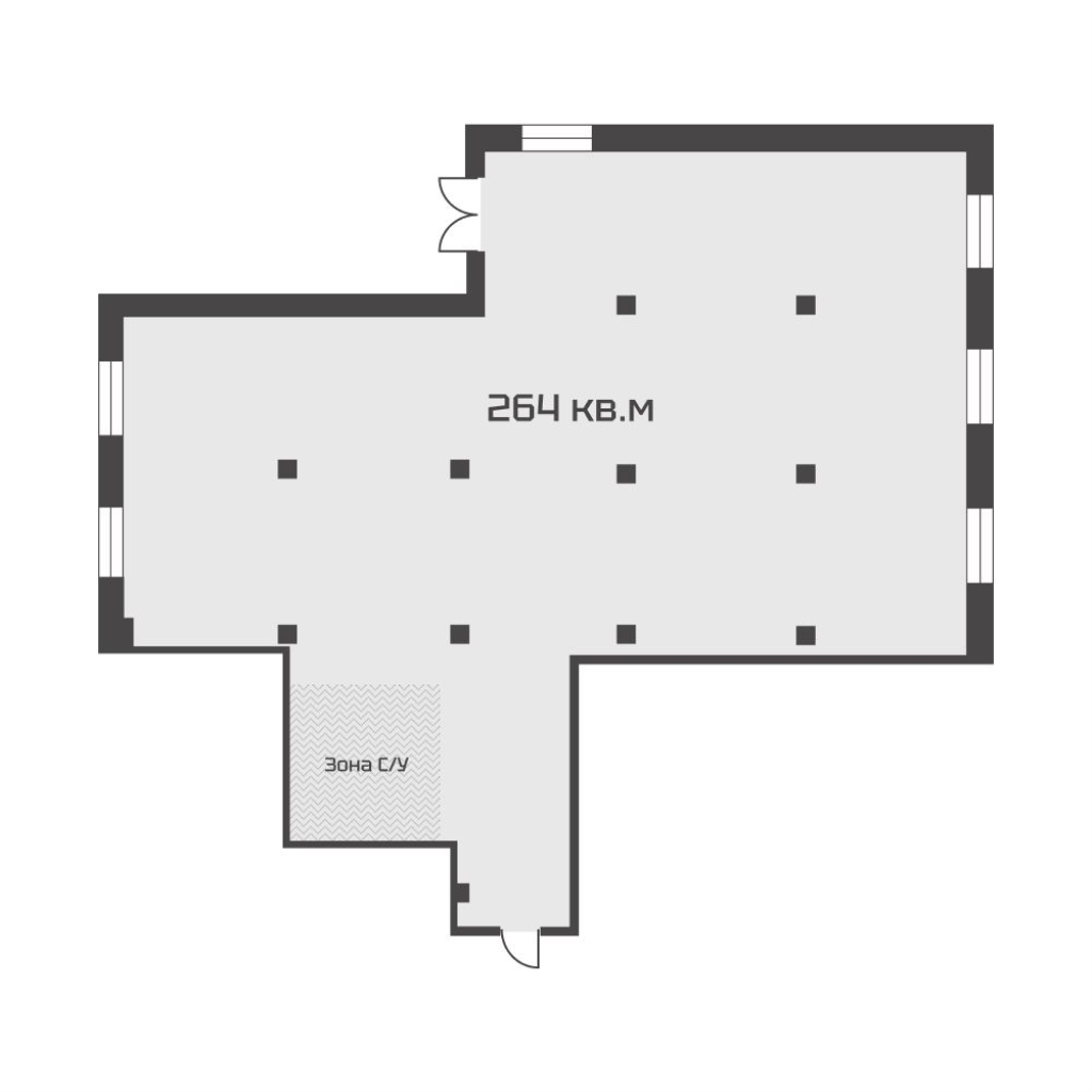 Помещение, 263.61 м² в ЖК "М114" - планировка, фото №1