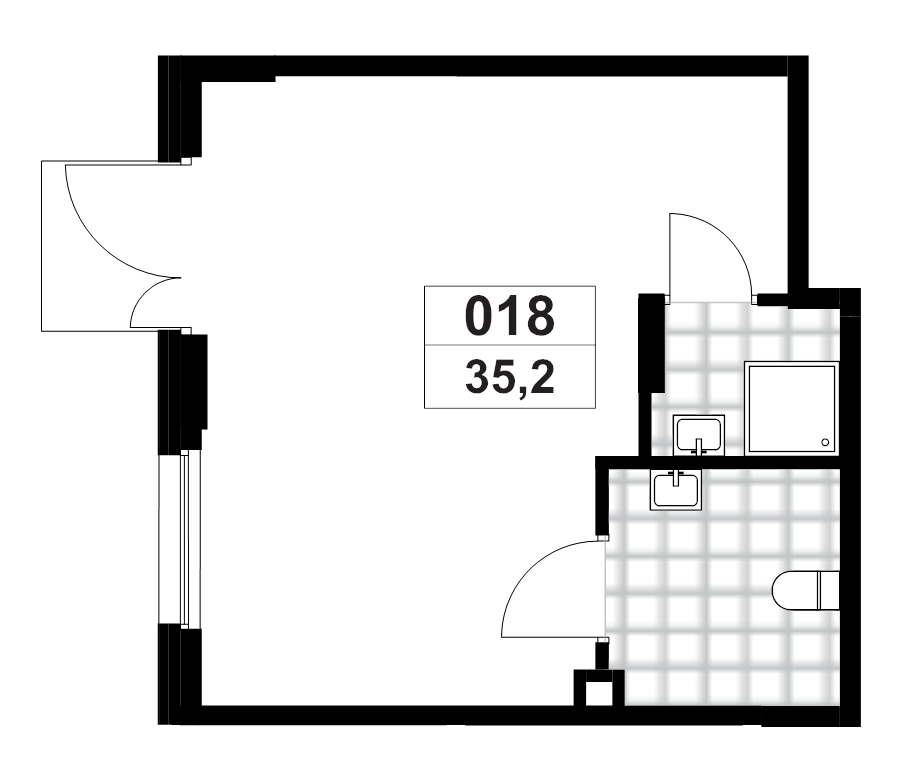 Помещение, 35.2 м² в ЖК "А101 Всеволожск" - планировка, фото №1