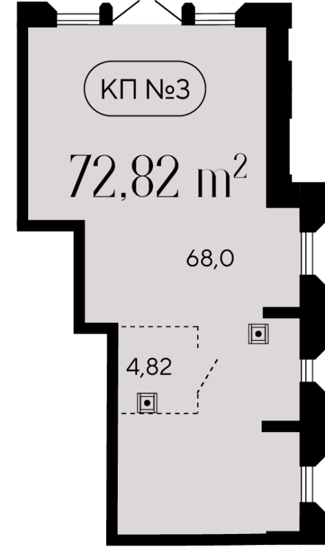 Помещение, 72.82 м² - планировка, фото №1