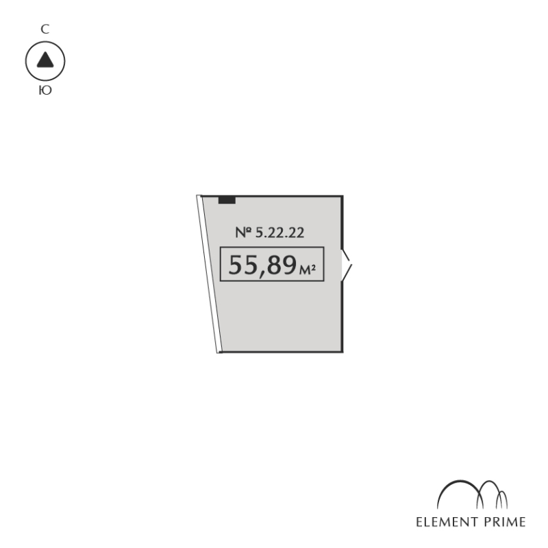 Помещение, 55.89 м² в ЖК "ЭЛЕМЕНТ ПРАЙМ" - планировка, фото №1