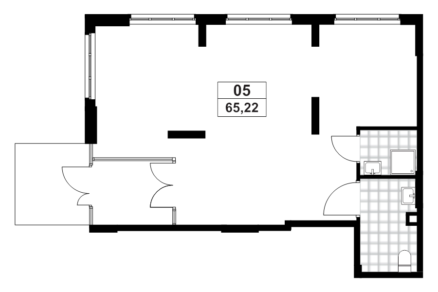 Помещение, 65.52 м² в ЖК "А101 Лаголово" - планировка, фото №1