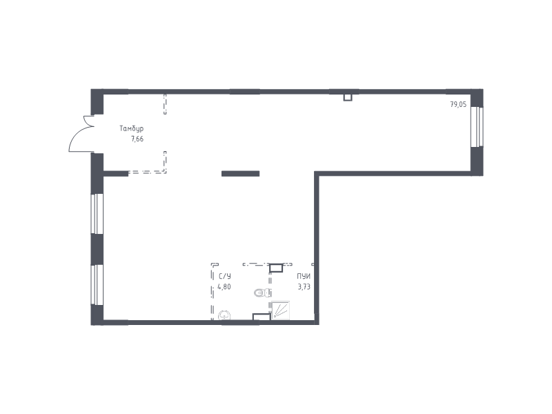Помещение, 95.24 м² в ЖК "Новые Лаврики" - планировка, фото №1