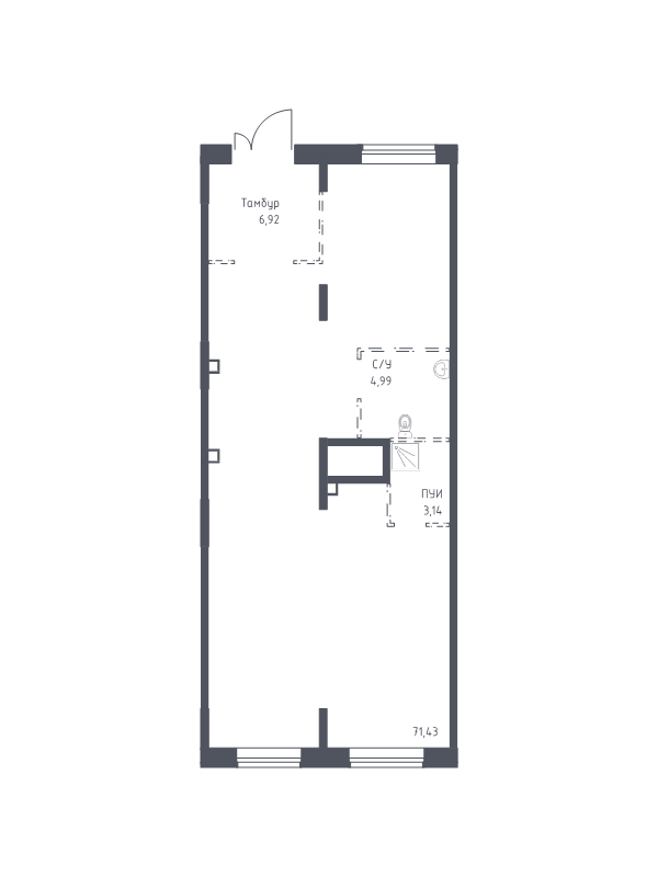 Помещение, 86.48 м² в ЖК "Новые Лаврики" - планировка, фото №1