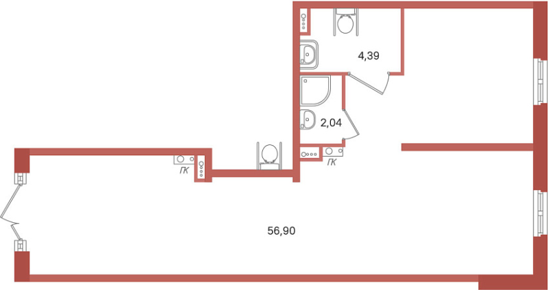 Помещение, 63.33 м² - планировка, фото №1