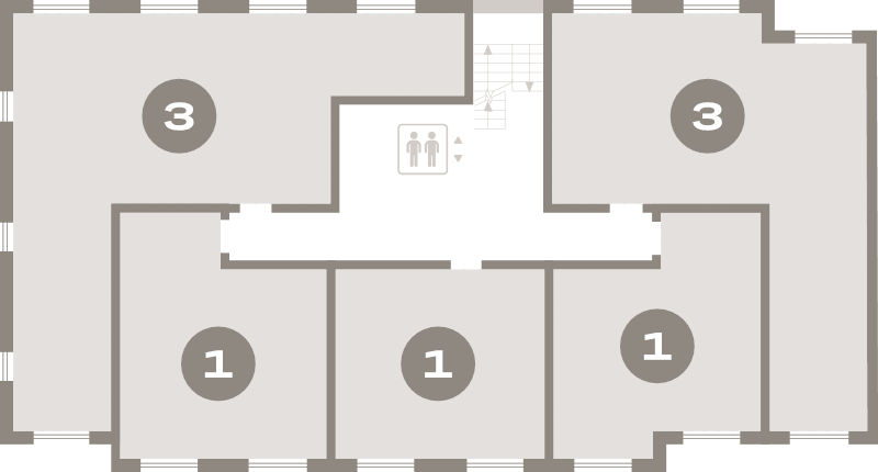4-комнатная (Евро) квартира, 74.3 м² в ЖК "Брусника в Новоселье" - планировка этажа