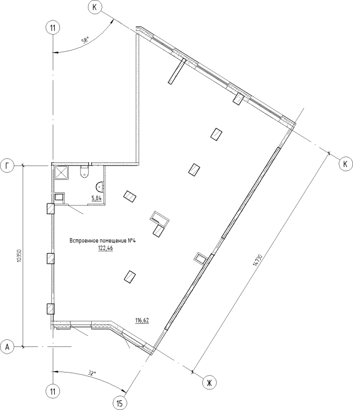 Помещение, 122.46 м² - планировка, фото №1