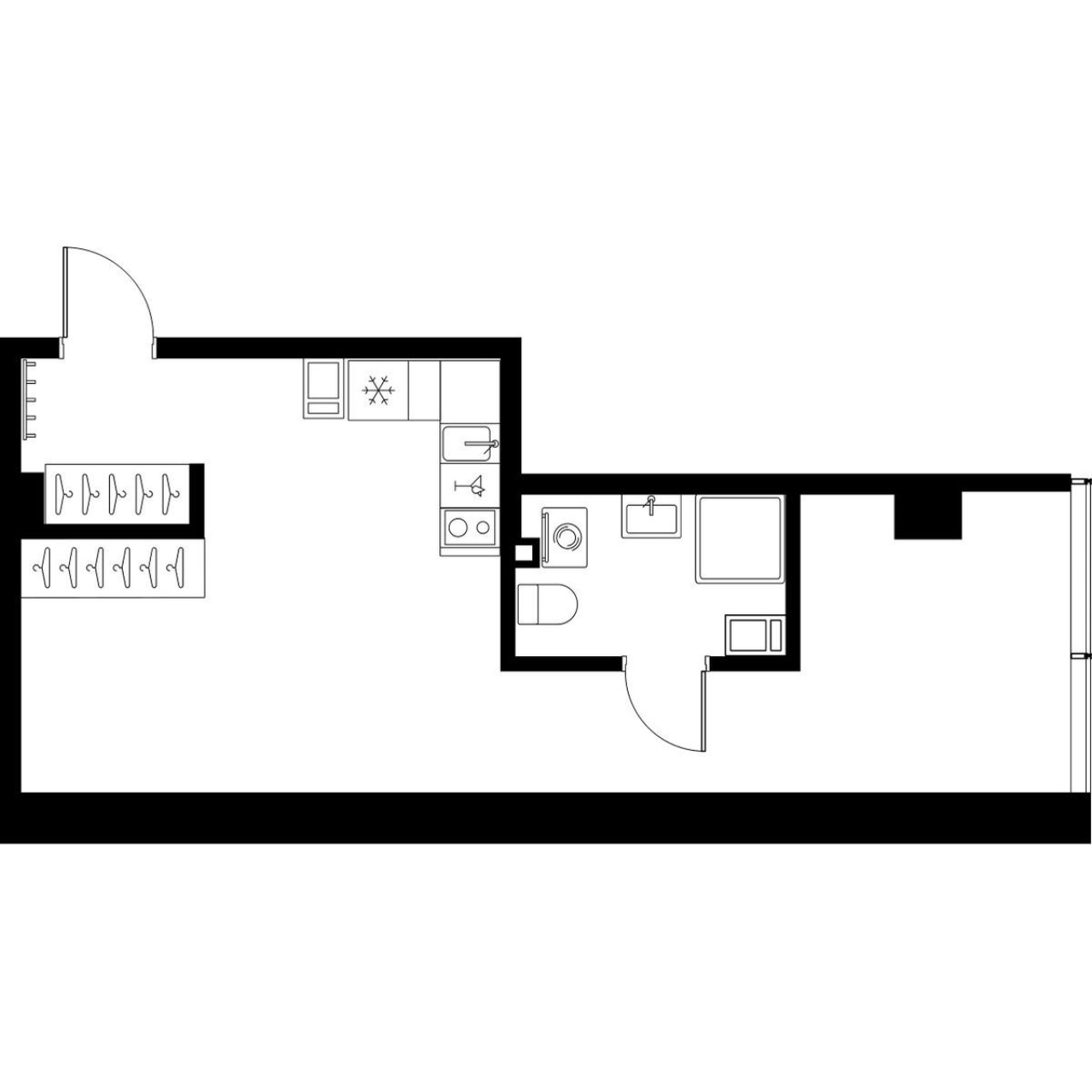 1-комнатная квартира, 35.1 м² в ЖК "МОСКО" - планировка, фото №1