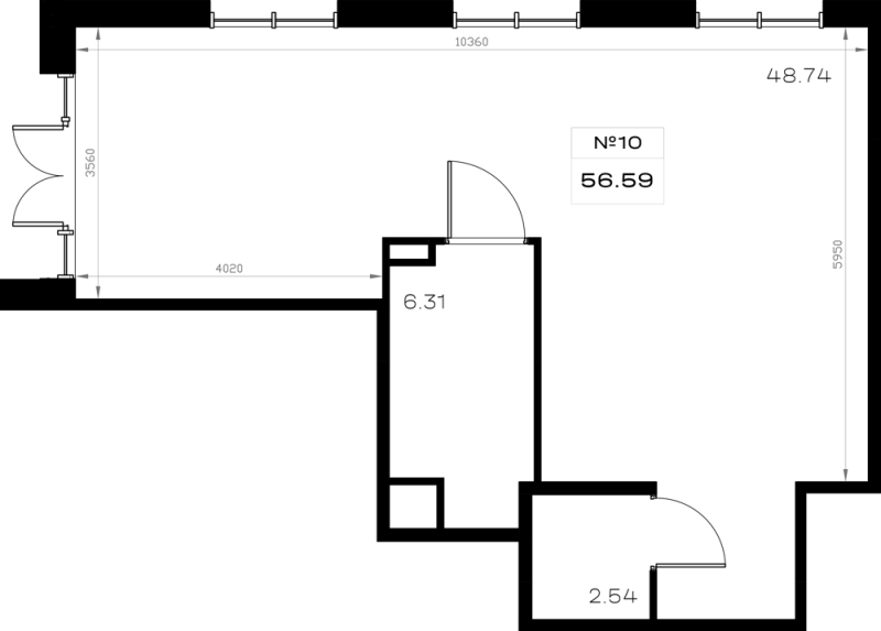 Помещение, 57.59 м² в ЖК "Борский" - планировка, фото №1