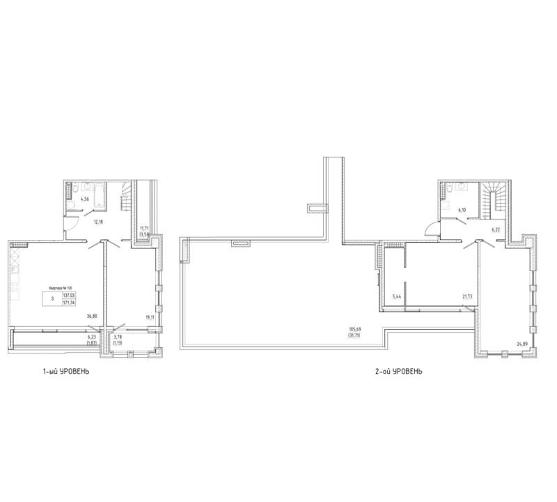 3-комнатная квартира, 173.1 м² в ЖК "Мануфактура James Beck" - планировка, фото №1