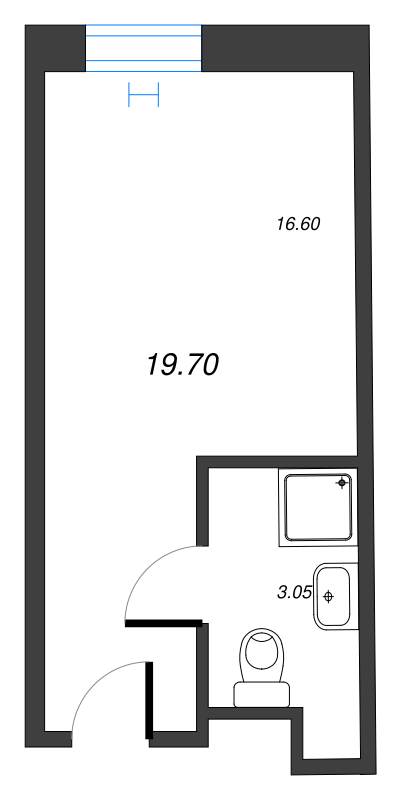 Квартира-студия, 20.19 м² - планировка, фото №1