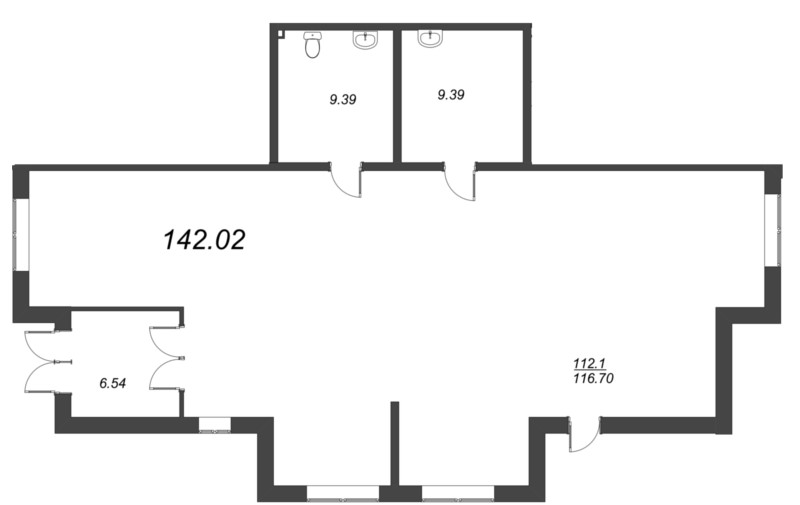 Помещение, 142.2 м² в ЖК "NewПитер 2.0" - планировка, фото №1