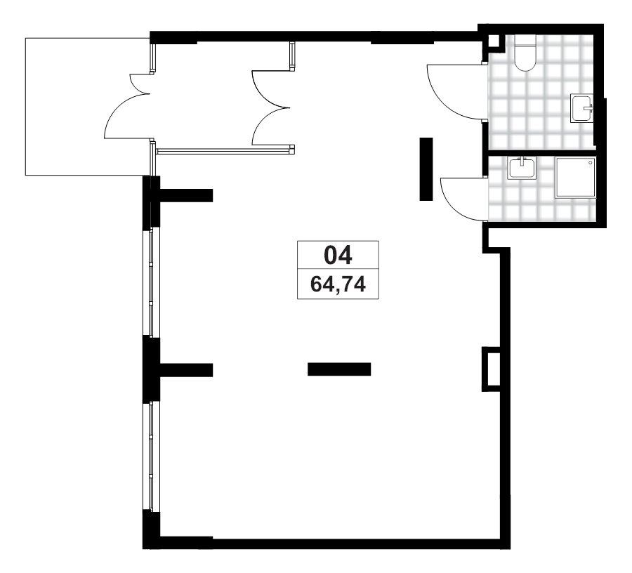 Помещение, 64.74 м² в ЖК "А101 Лаголово" - планировка, фото №1