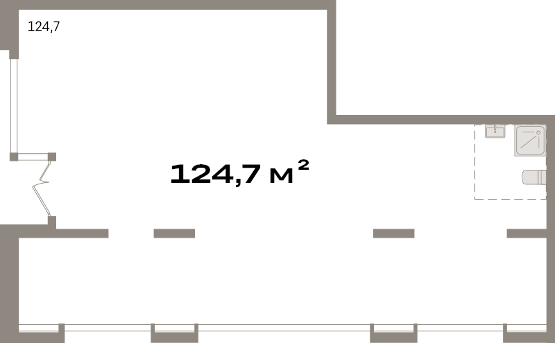 Помещение, 124.6 м² в ЖК "Северный ветер" - планировка, фото №1
