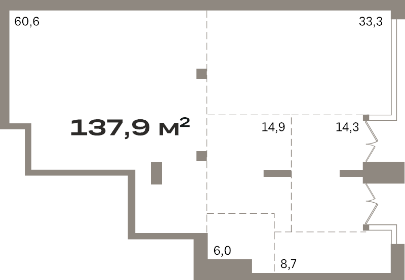 Помещение, 137.8 м² в ЖК "Северный ветер" - планировка, фото №1