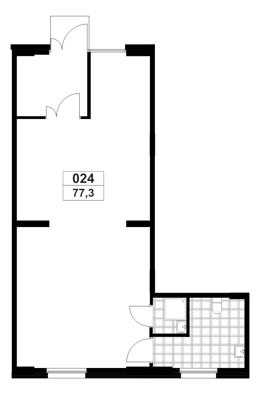 Помещение, 77.3 м² в ЖК "А101 Всеволожск" - планировка, фото №1