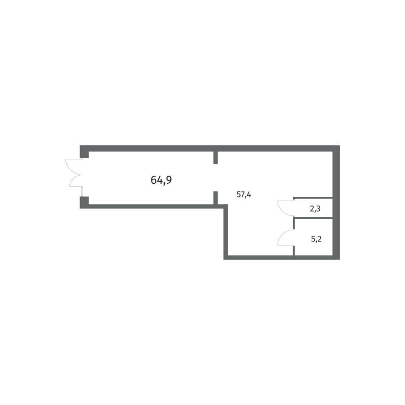 Помещение, 64.9 м² в ЖК "NewПитер 2.0" - планировка, фото №1