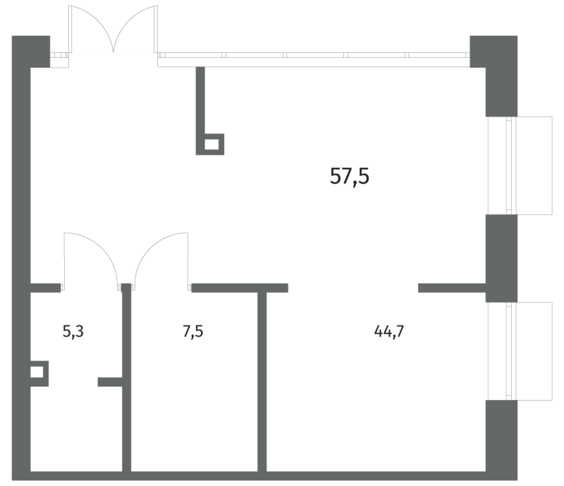 Помещение, 57.5 м² - планировка, фото №1