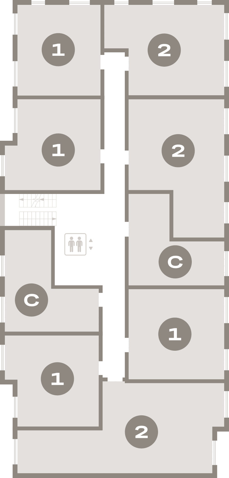 2-комнатная (Евро) квартира, 40.5 м² в ЖК "Брусника в Новоселье" - планировка этажа