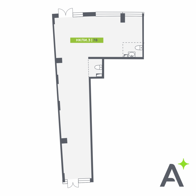 Помещение, 78 м² в ЖК "Аквилон Riva" - планировка, фото №1