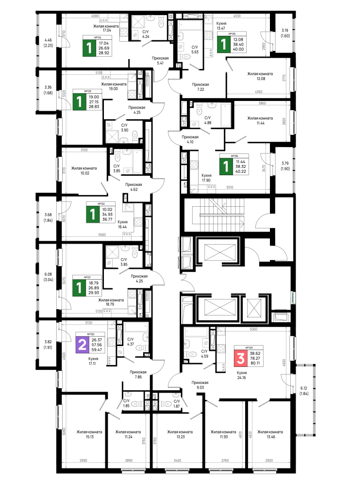 Квартира-студия, 28.83 м² в ЖК "Имена" - планировка этажа