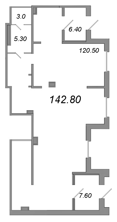 Помещение, 140.9 м² в ЖК "Московские ворота II" - планировка, фото №1