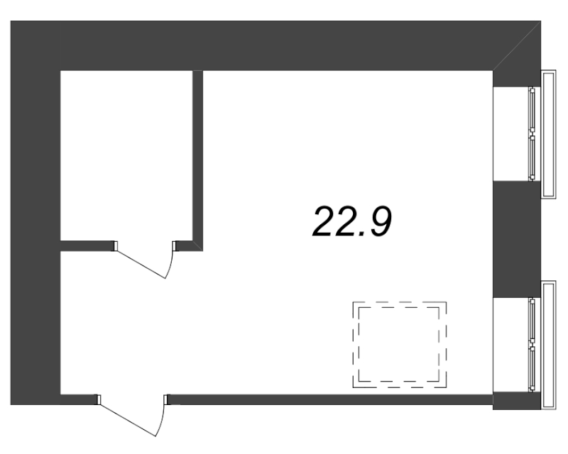 Квартира-студия, 28.4 м² в ЖК "Полтавская, д.10" - планировка, фото №1