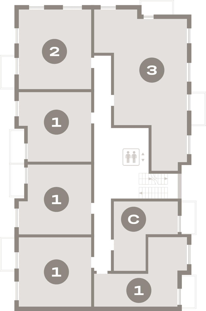 Квартира-студия, 32 м² в ЖК "Брусника в Новоселье" - планировка этажа