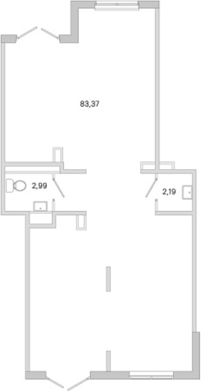 Помещение, 88.55 м² в ЖК "ЮгТаун" - планировка, фото №1