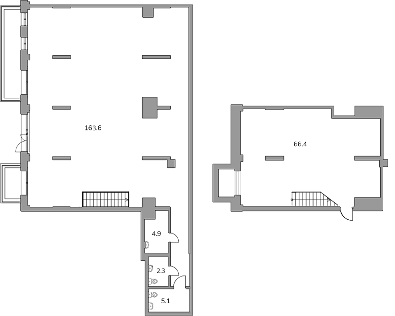 Помещение, 242.3 м² в ЖК "Граф Орлов" - планировка, фото №1