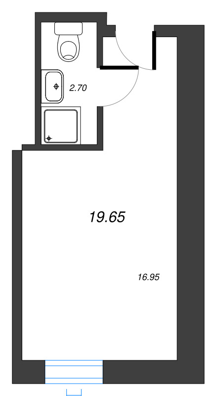 Квартира-студия, 20.06 м² в ЖК "We'll" - планировка, фото №1
