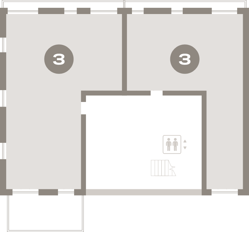 4-комнатная (Евро) квартира, 94.6 м² в ЖК "Северный ветер" - планировка этажа