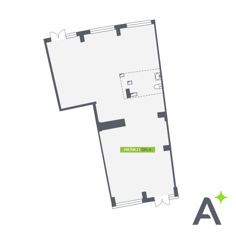 Помещение, 125.4 м² в ЖК "Аквилон Riva" - планировка, фото №1