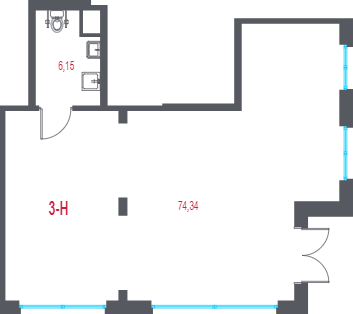 Помещение, 80.49 м² - планировка, фото №1