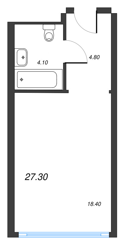 Квартира-студия, 26.7 м² в ЖК "ARTSTUDIO M103" - планировка, фото №1