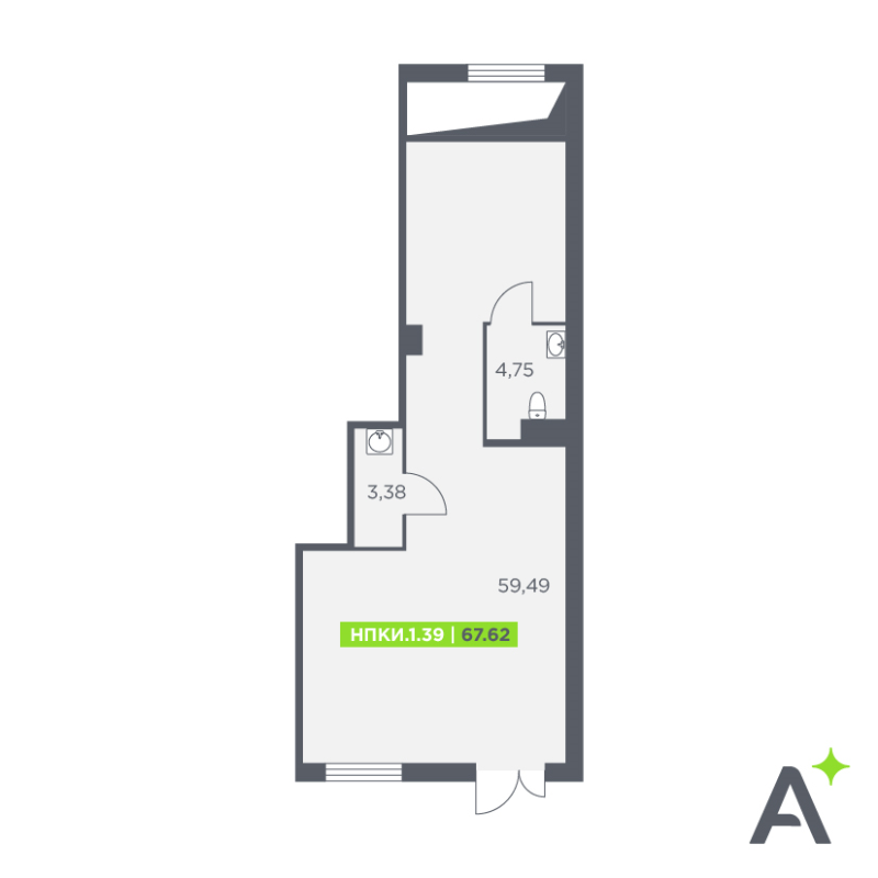 Помещение, 67.62 м² - планировка, фото №1