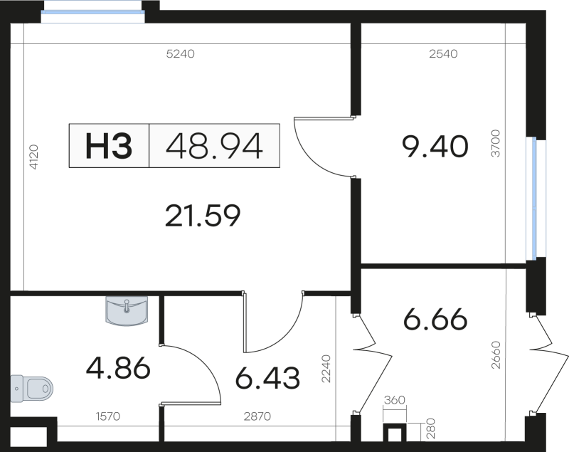 Помещение, 48.94 м² - планировка, фото №1